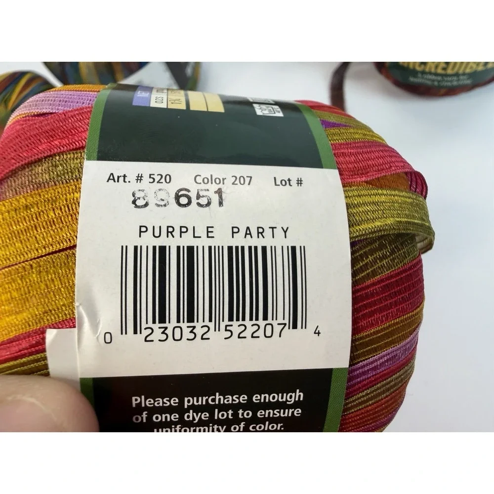 Lion Brand Incredible Ribbon Yarn Purple Autumn+ Weight 5 Bulky Lot Of 7
